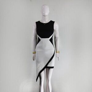 Kardashian Kollection Monochrome Cocktail Dress Chic